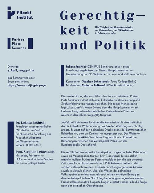 Einladung zum Online-Seminar 'Gerechtigkeit und Politik'