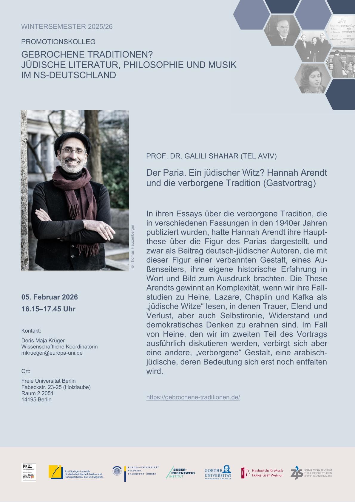 Plakat (Gastvortrag) Shahar